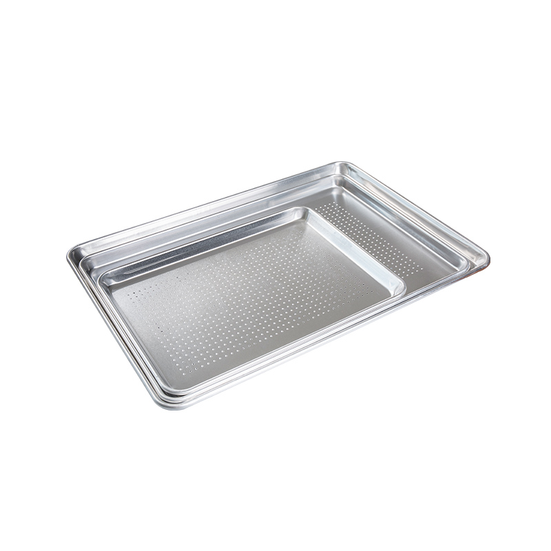 Prirodni i bez ikakvog čistog aluminijskog perforiranog pola lima /pan pan od 18-inčni l x13-inčni w x1-inčni h (pola veličine)